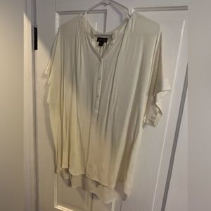 Madewell shirt sleeve point sur blouse in cream color